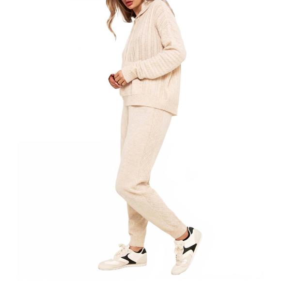 NEW BRODIE CASHMERE luxe cable jogger in cygnet - Picture 1 of 4